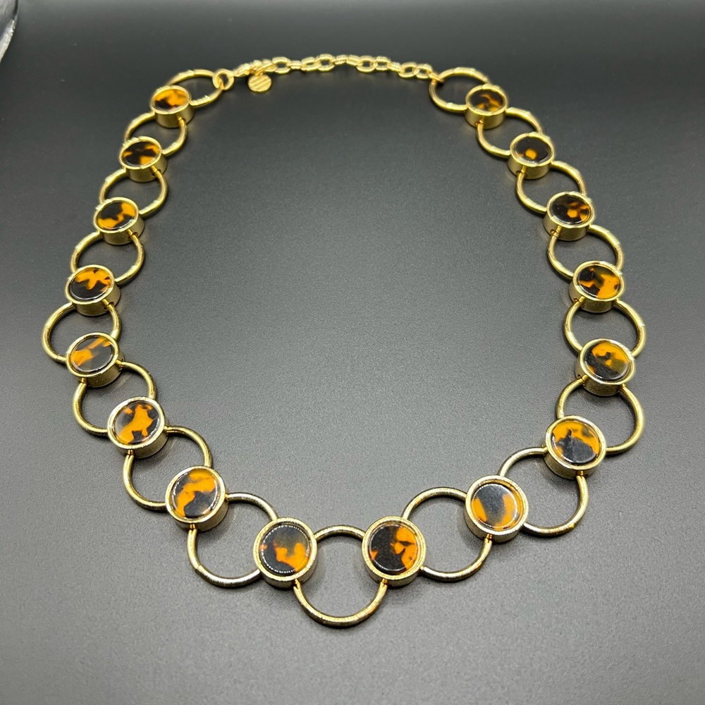 Talbots Tortoise and Gold Tone Necklace